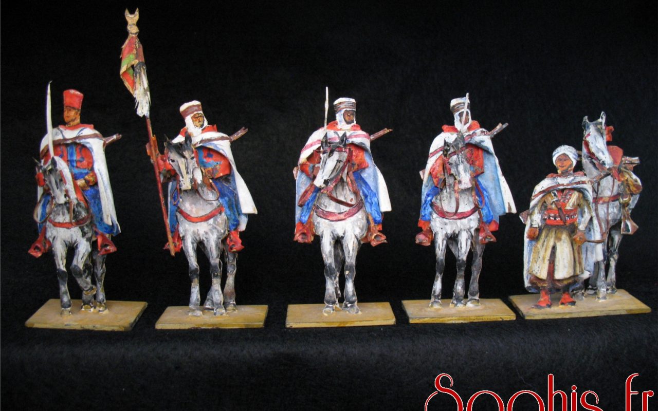 Figurines de spahis algériens réalisées à la feuille d'étain